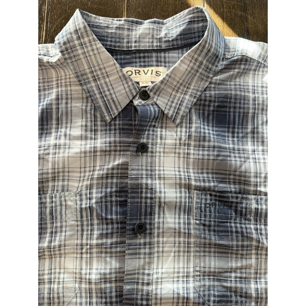 ORVIS Men's Plaid Short Sleeve Button Up Shirt XL Classic Collection